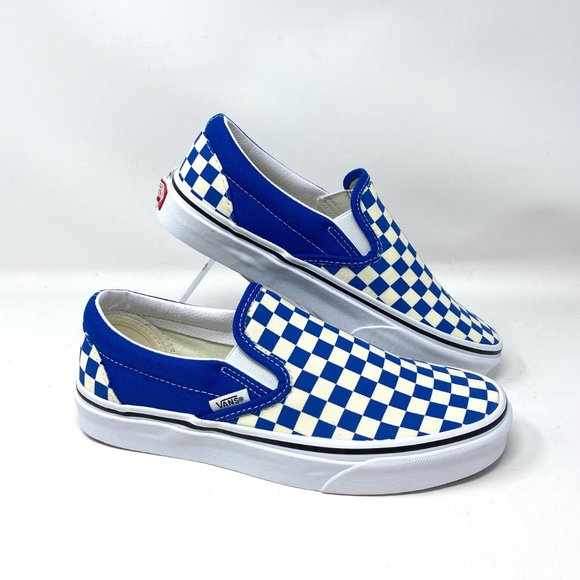 Vans Women Classic Slip-On Checkerboard Blue Canvas Low Top Sneaker VN0A5AO862C - Picture 4 of 10
